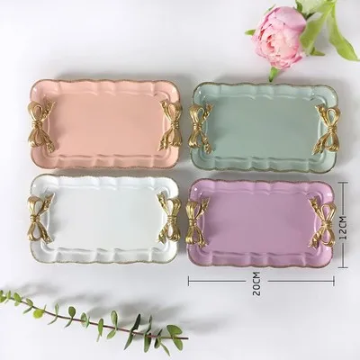 

Nordic creative home resin cake bow family tray, As photos or customized