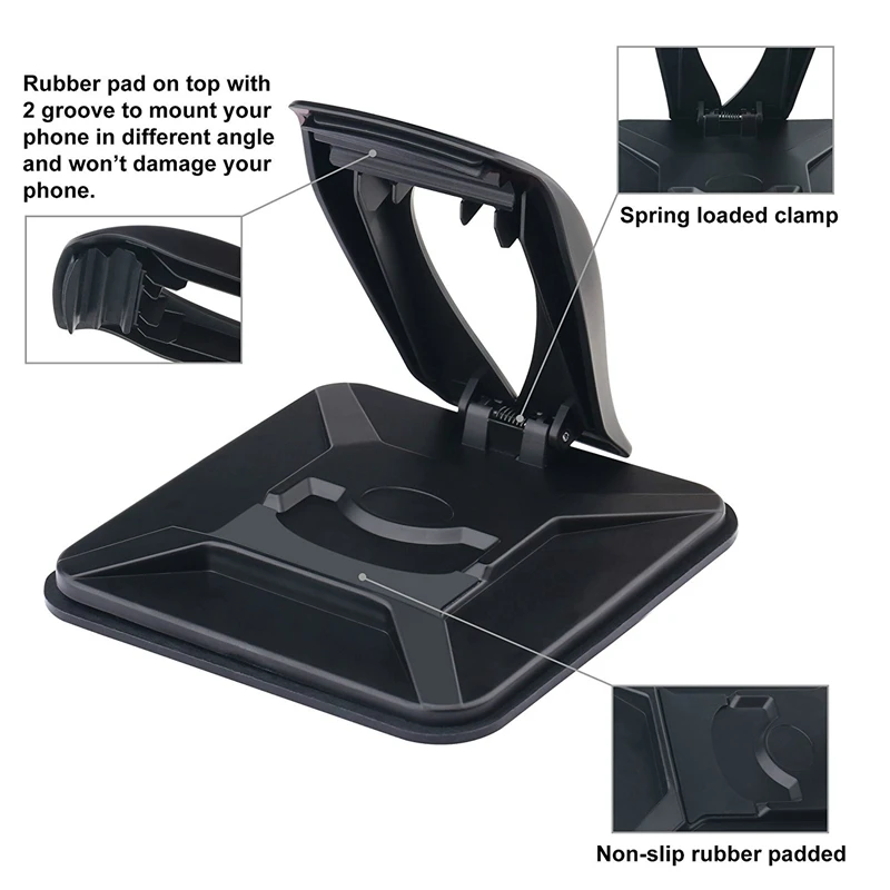 Universal Sticky Car Holder Dashboard Desktop Mount Anti Slip mobile phone Stand For Tablet GPS With Spring Loaded Clamp