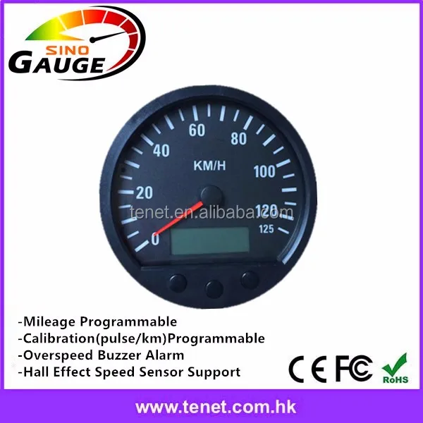 0125km/h Digital Cycle Speedometer For Trucks With Over Speed Buzzer