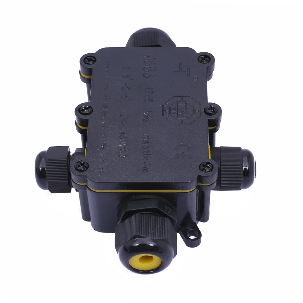 4 Port Rubber Cable Ip68 Waterproof Electrical Terminal Junction Box