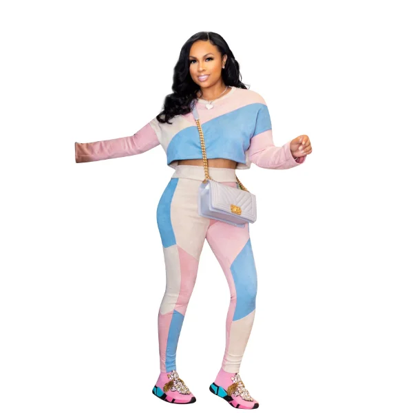 

SP3863A Western Fashion Split Joint Women Tracksuit Set, N/a
