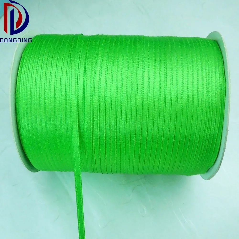 

Cheap price wholesale double face 3mm 1/8inch wide green satin ribbon