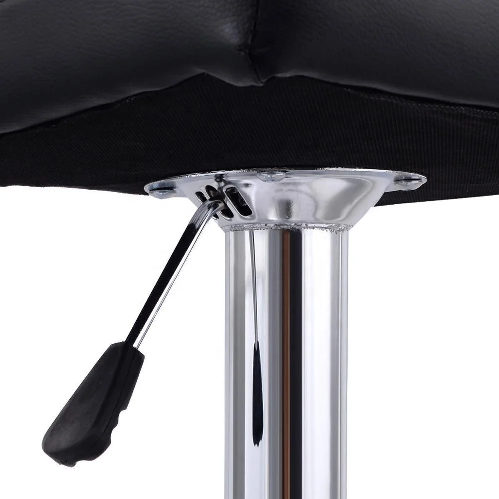
Adjustable Bar Stools PU Leather Barstools Swivel Pub Chairs Black 