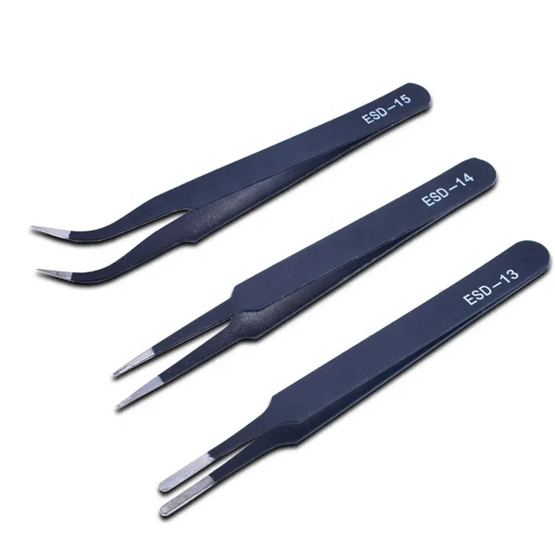 
WEEKS portable repair and maintain precision tools ESD pocket tweezers set stainless steel tweezers 