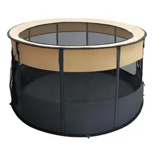 Image of Round panel pet age playpen dog exercise fence largem kennel yard animal run cage fur xzone pet playpen