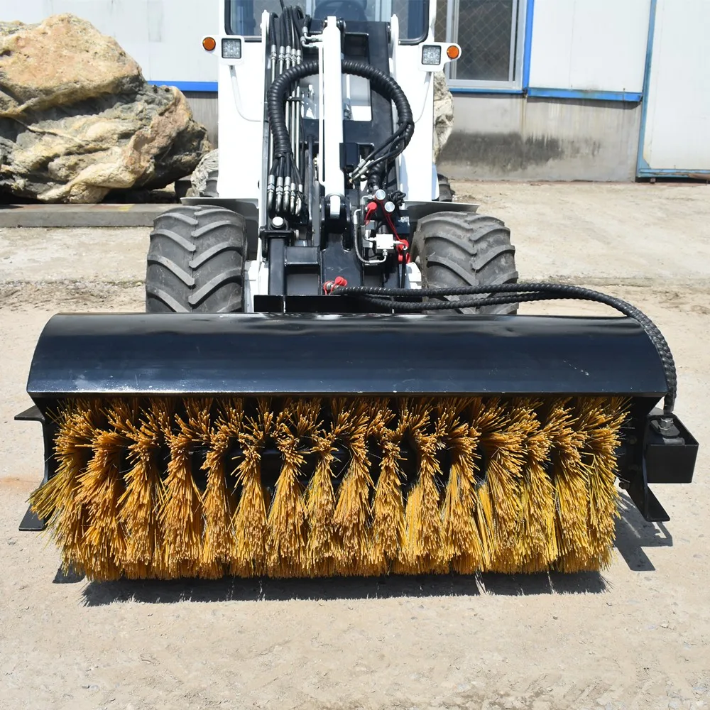 Snow Cleaning Machine Wheel Loader Attachments Rotary Snow Brush Broom