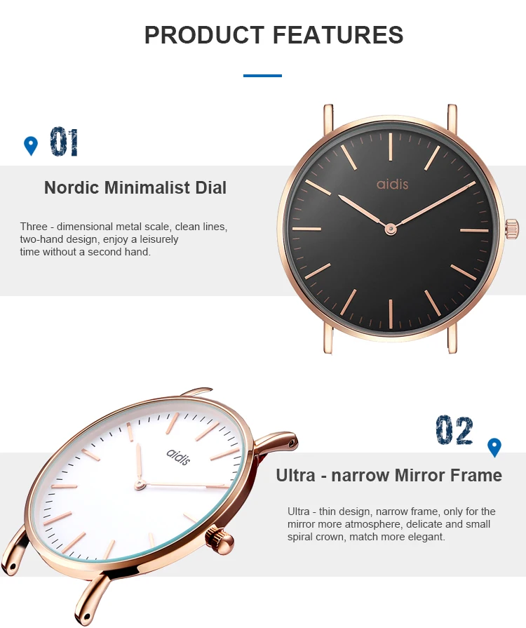 OEM Custom Logo Leather Waterproof Rose Gold Wrist Watch Japan Miyota Movement Quartz Watches Men Luxury