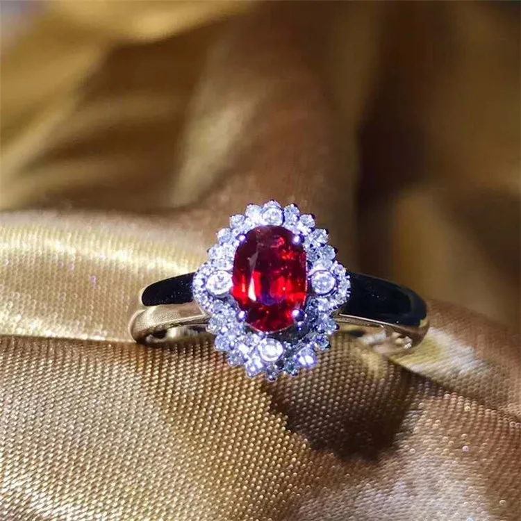 

European wedding gemstone jewelry with price 18k gold 0.64ct natural unheated pigeon blood red ruby ring