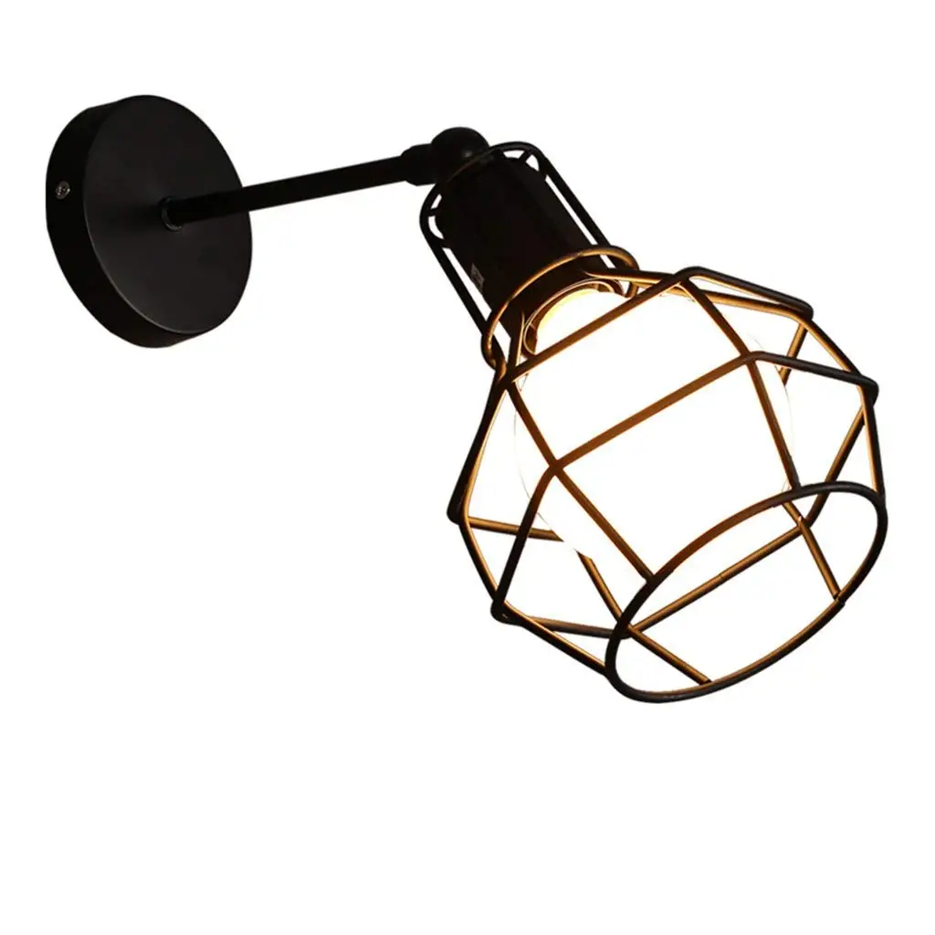 LED Wall Lamp Iron Wall Lamp Retro Wall Lamp Bar Wall Lamp Loft Bedroom Aisle Wall Lamp Lighting Fixtures ( Color : Black )