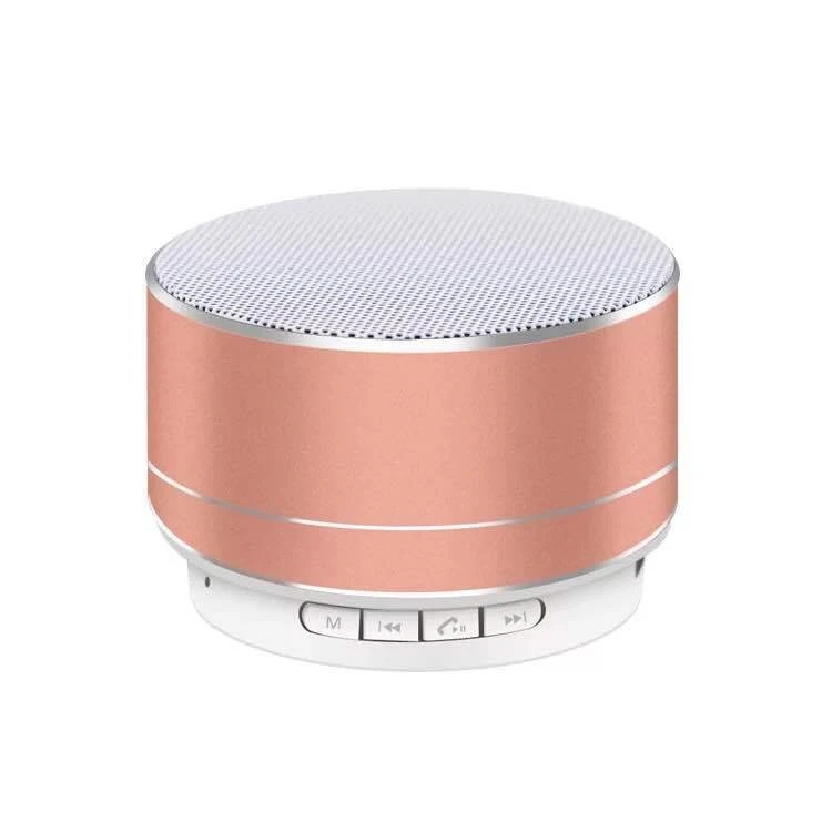 

A10 Portable mini metal wireless speaker supports TF card FM radio AUX, Gold / silver / blue / black / red/pink