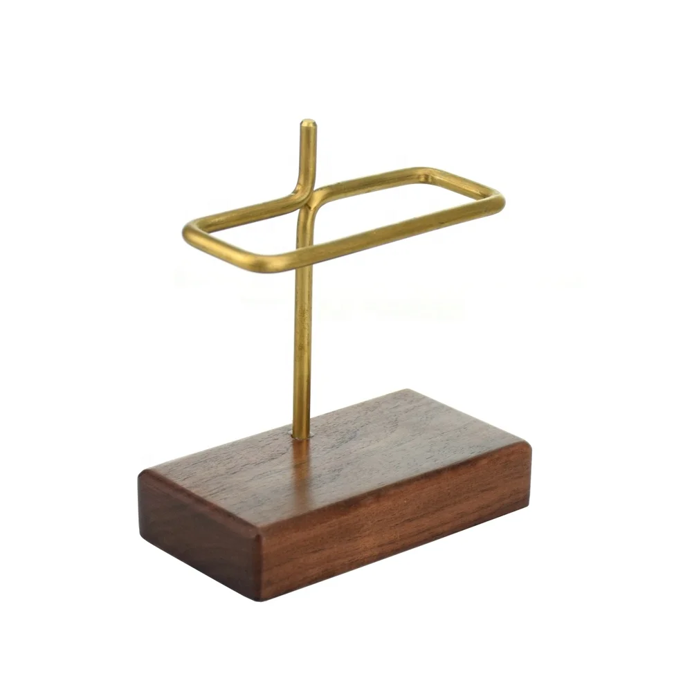 

Wooden Base Coffee Filter Holder Stainless Steel Bracket Durable Filter Paper Holder