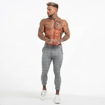 2019 De Alta Calidad Skinny Elastico Comodo Hombre Chino Comprobar