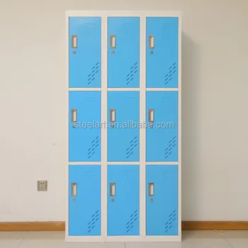 Multipurpose Storage Cabinet 9 Door Metal Knock Down Steel Locker