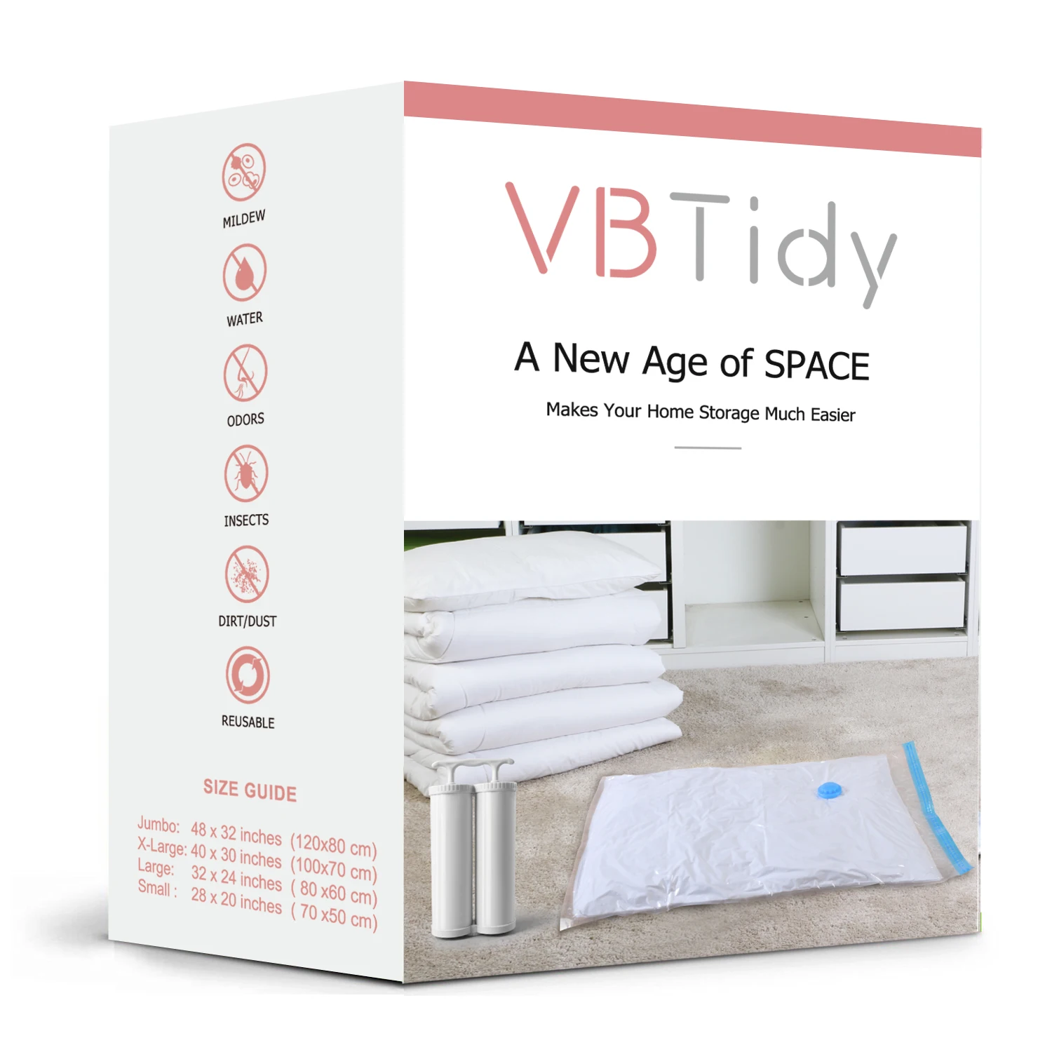 Airtight Waterproof Reusable Space Saver Vacuum Bedding Storage Bags