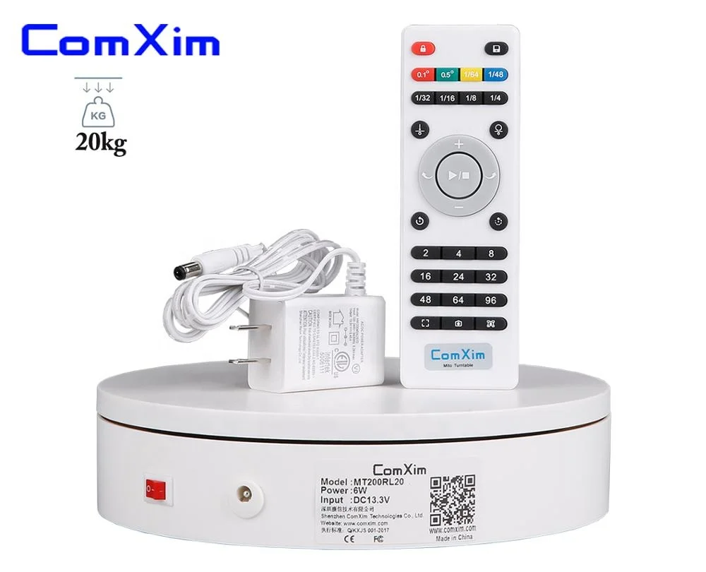 
ComXim MT200RL20 Remote Control,Electric Turntable for Photography,Display,Continuous Rotation Mode & Intermittent Rotation Mode 