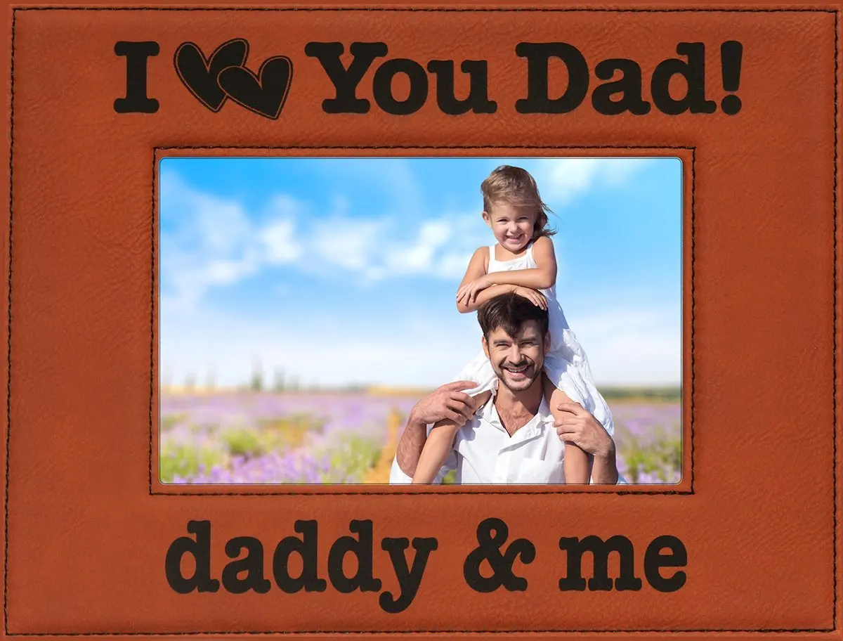 Buy Gift For Dad Engraved Leatherette Picture Frame I Love You Dad Daddy Me Holds 4 X 6 Photo Great Fathers Day Gift Dad