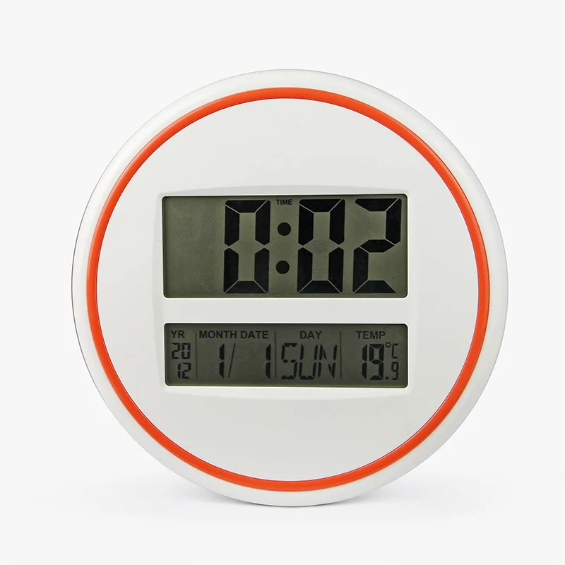 14 inch Large LCD Display Digital Temperature Calendar Snooze Alarm Wall Clock