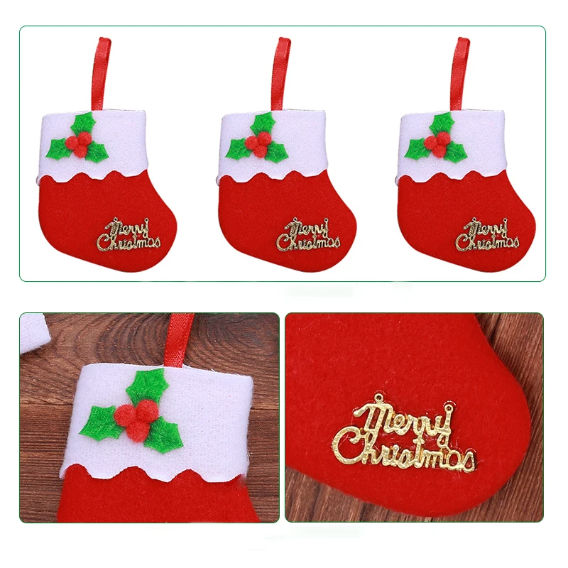Made In China Small Boots Christmas Tree Pendant Mini Christmas Socks Wholesale New Christmas Decorations