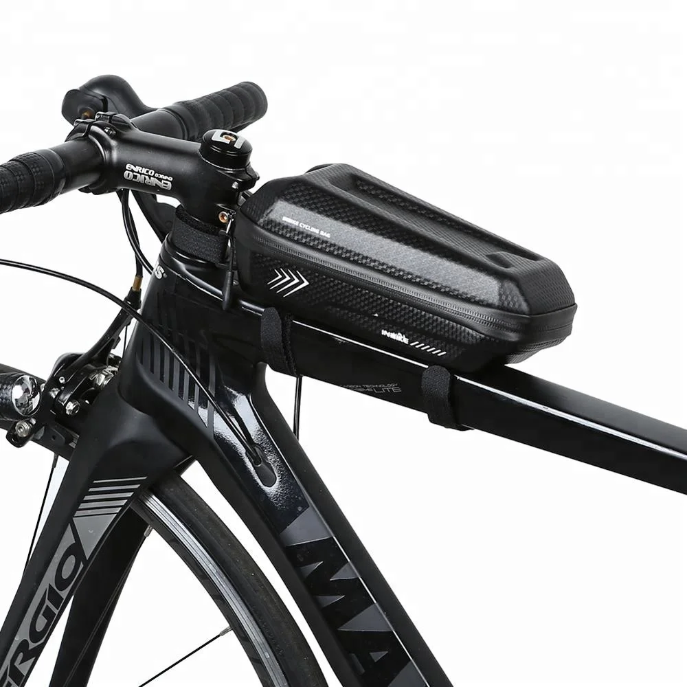 

Waterproof Cycling Bags Frame Front Tube Bag Bicycle Touch Screen Phone, Black