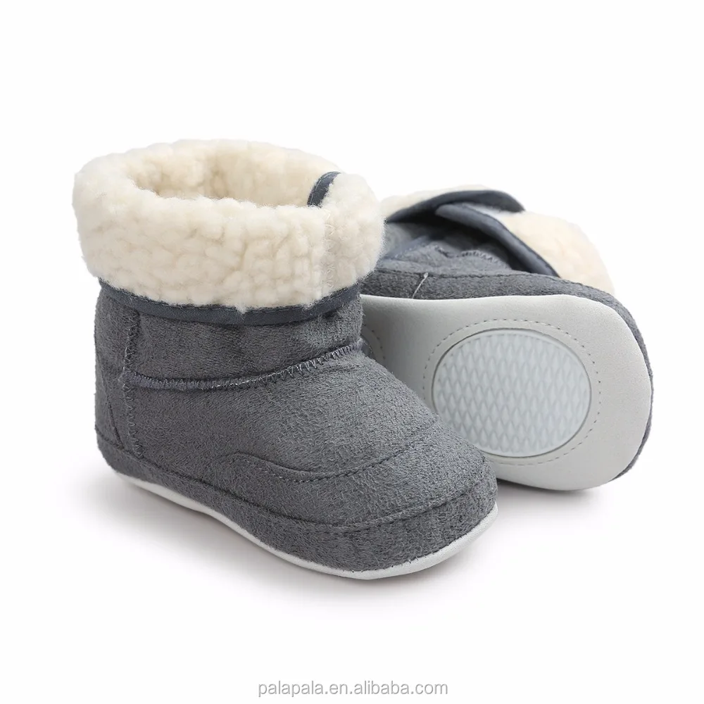 

grey winter baby snow boys boots rubber sole baby booties cotton fabric girls baby moccasins shoes