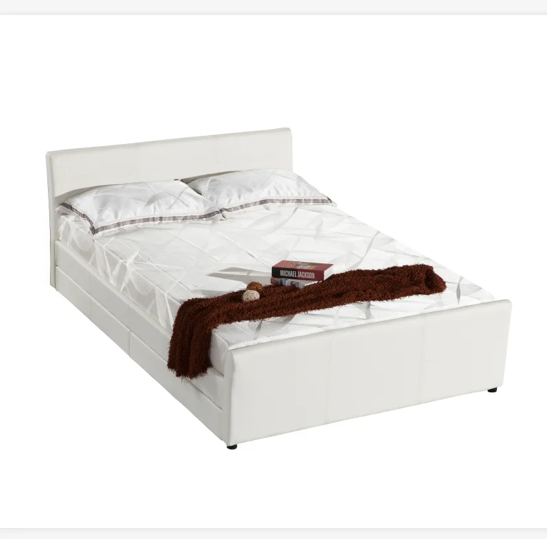 Wooden Double Bed With Drawers Bed Storage Pu Faux Leather