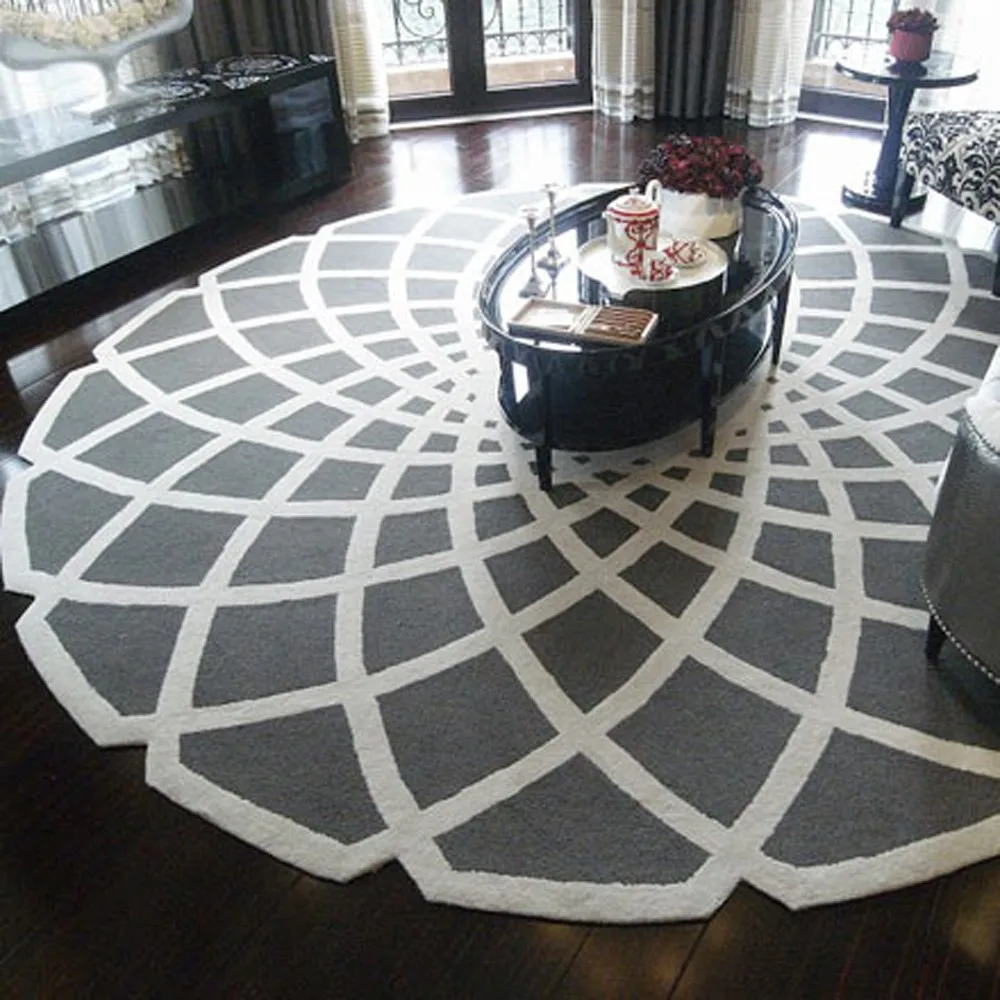 Decorative Custom Design Pattern Hand Tufted Wool Carpet Sculptured