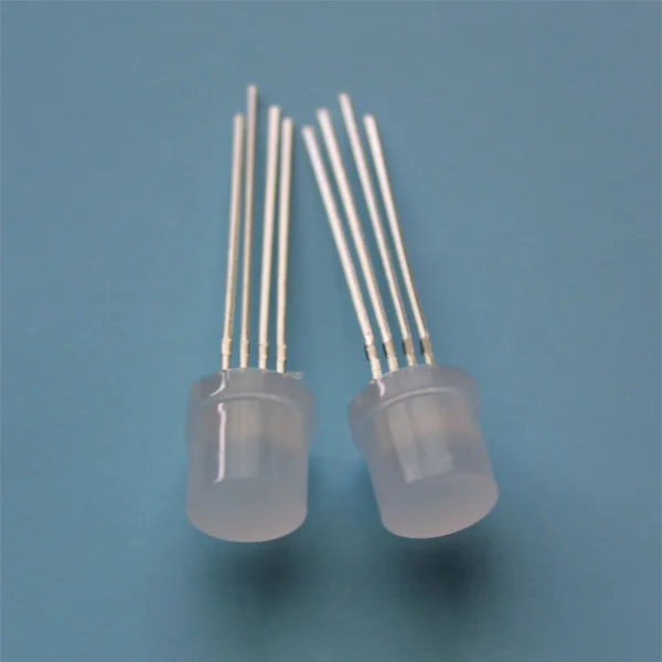Super Bright common anode/cathode flat 8mm 4-pin rgb diffused led diode