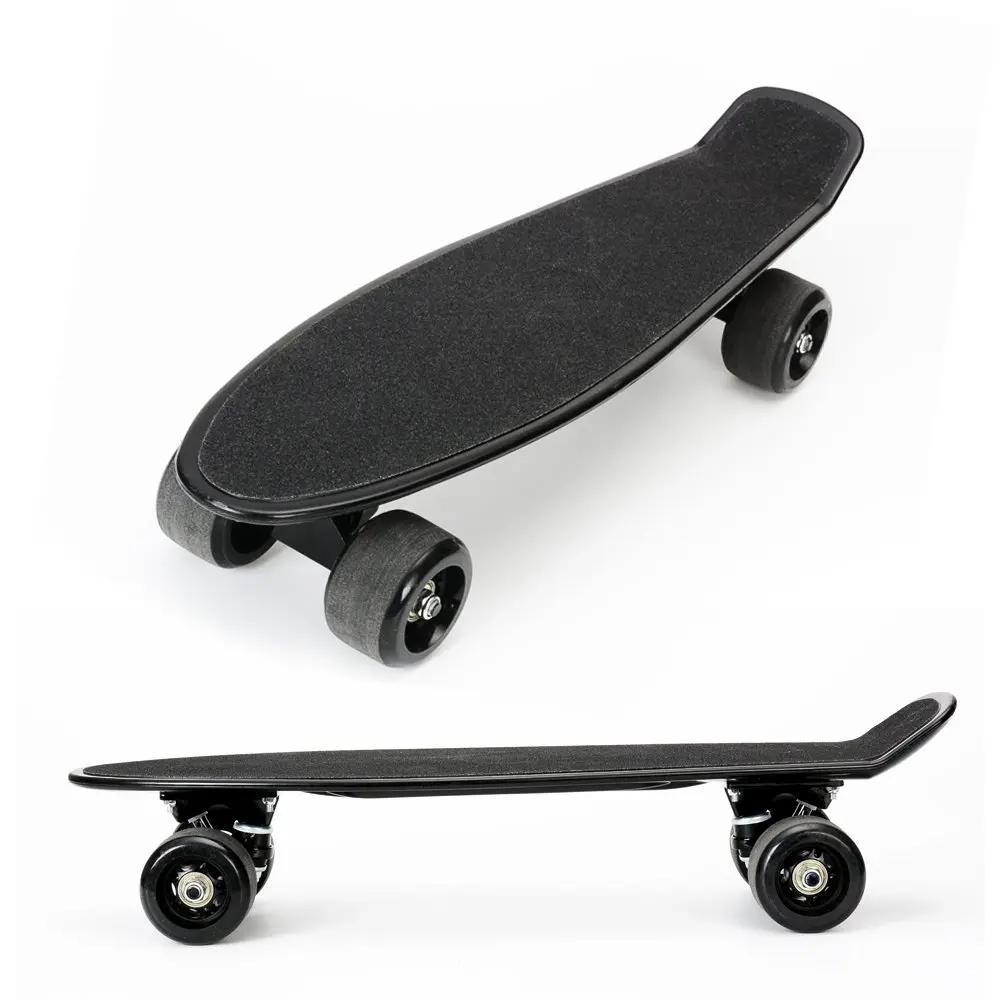 skateboard with black wheels