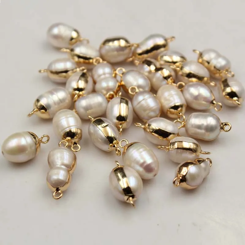 

Connectors Jewelry Findings Baroque pearl beads with gold ring for jewelry making
