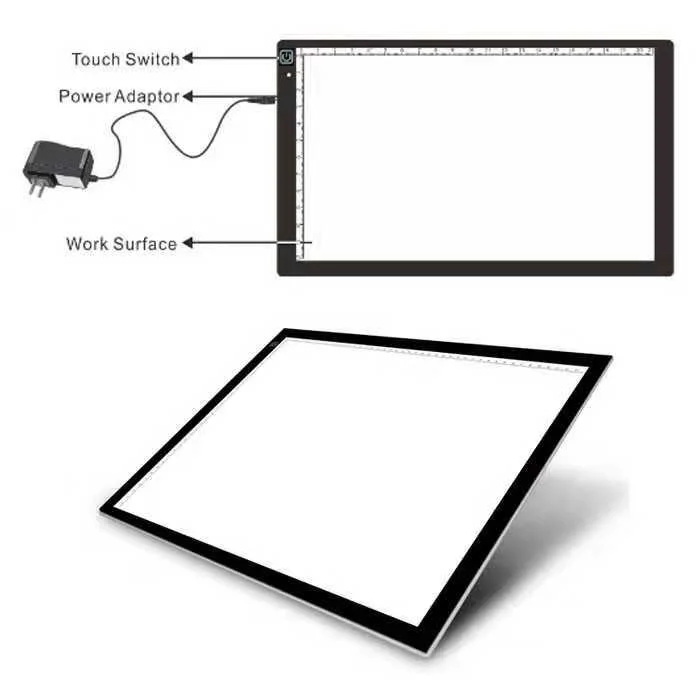 
Hot selling competitive price brightness portable A4 drawing board led Light Pad scale led tracing board for students 