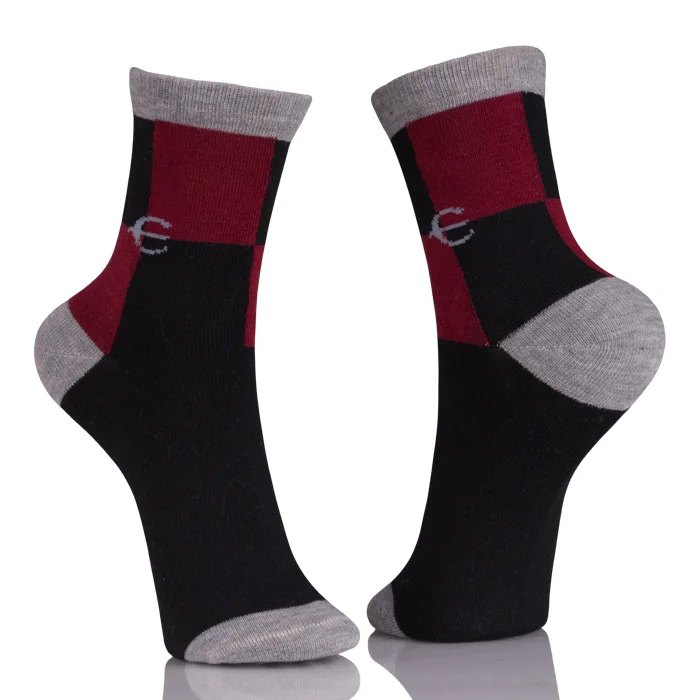 Women Thin Anti Slip Gray Sock Athletic Sport