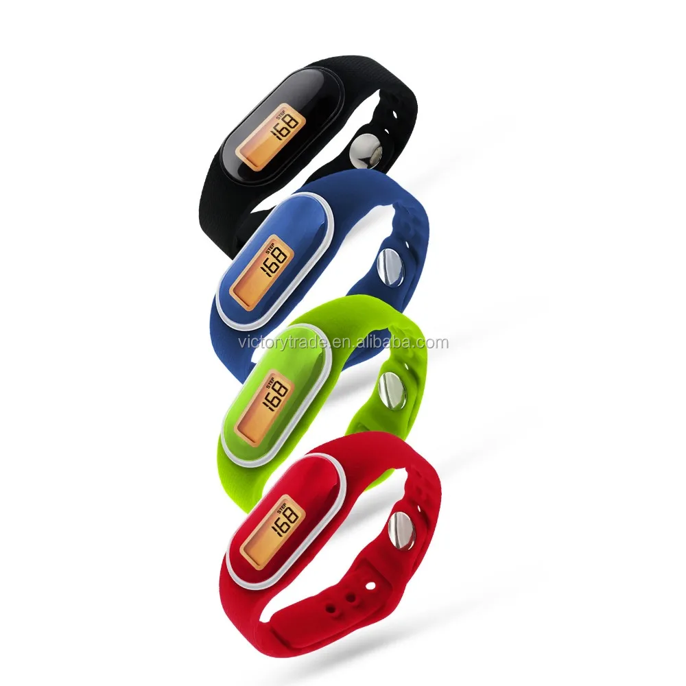 Wholesale silicone wristband pedometer sport watch with accelerometer