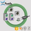 mini din 6 pin jack, pin1 +DATA / pin2 not connected / pin3 ground / pin4 +5v / pin5 clock / pin6 n/c (not connected)