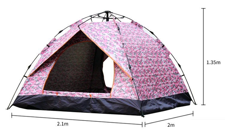 Pink One Touch Canvas Camping Tent 