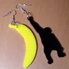 Banana Chimp Dangle Earrings Jewelry Custom Laser Cut Acrylic Food Earrings Animal Earrings