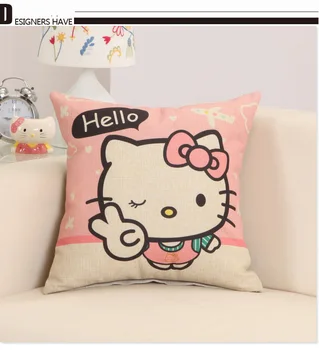 Mischievous Hello Kitty Home Decorative Linen Cotton Cushion Buy
