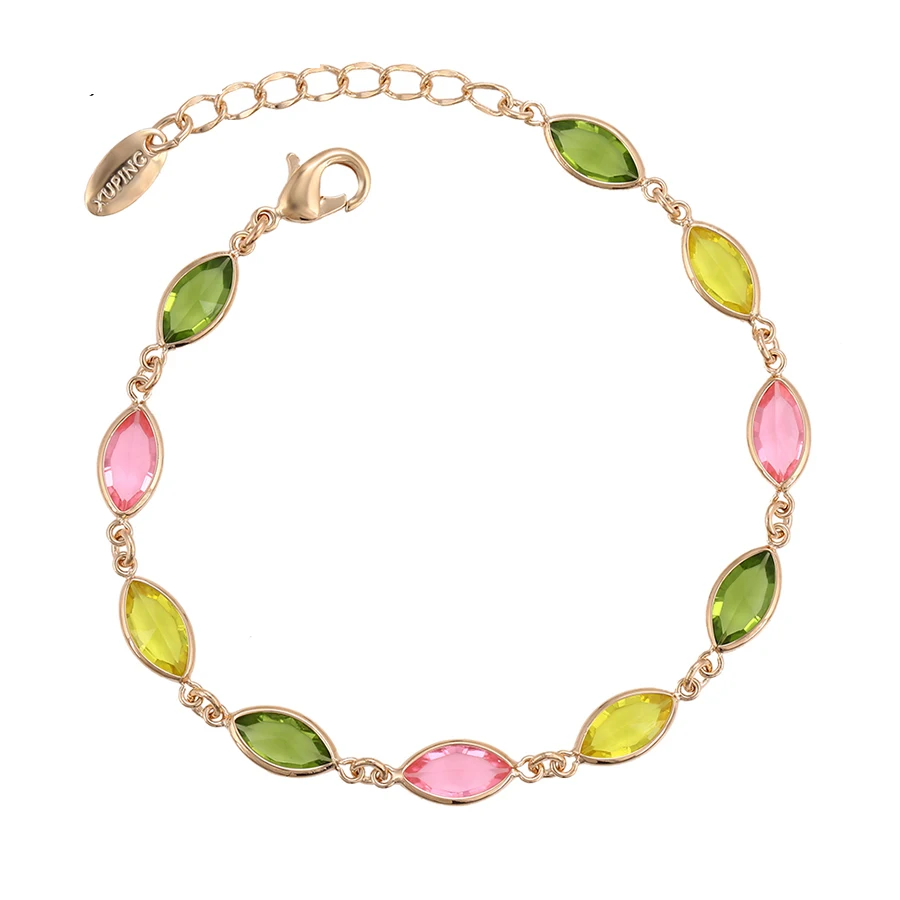 

75422 Xuping perfect styles precious multiply colors gold filled bracelet charms