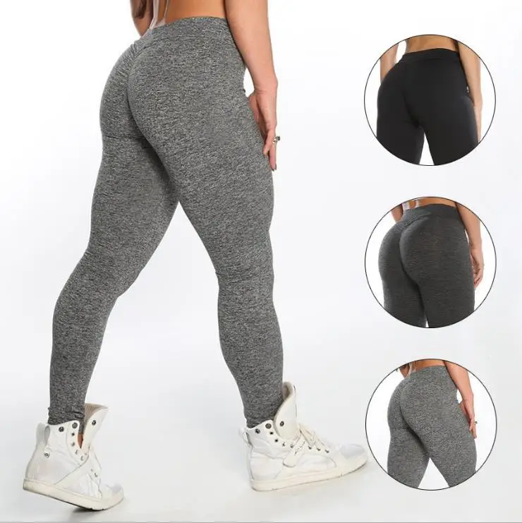 

Casual Push Up Leggings Women Summer Workout polyester spandex leggings Breathable ladies Slim Leggings, Black;light gray;dark gray