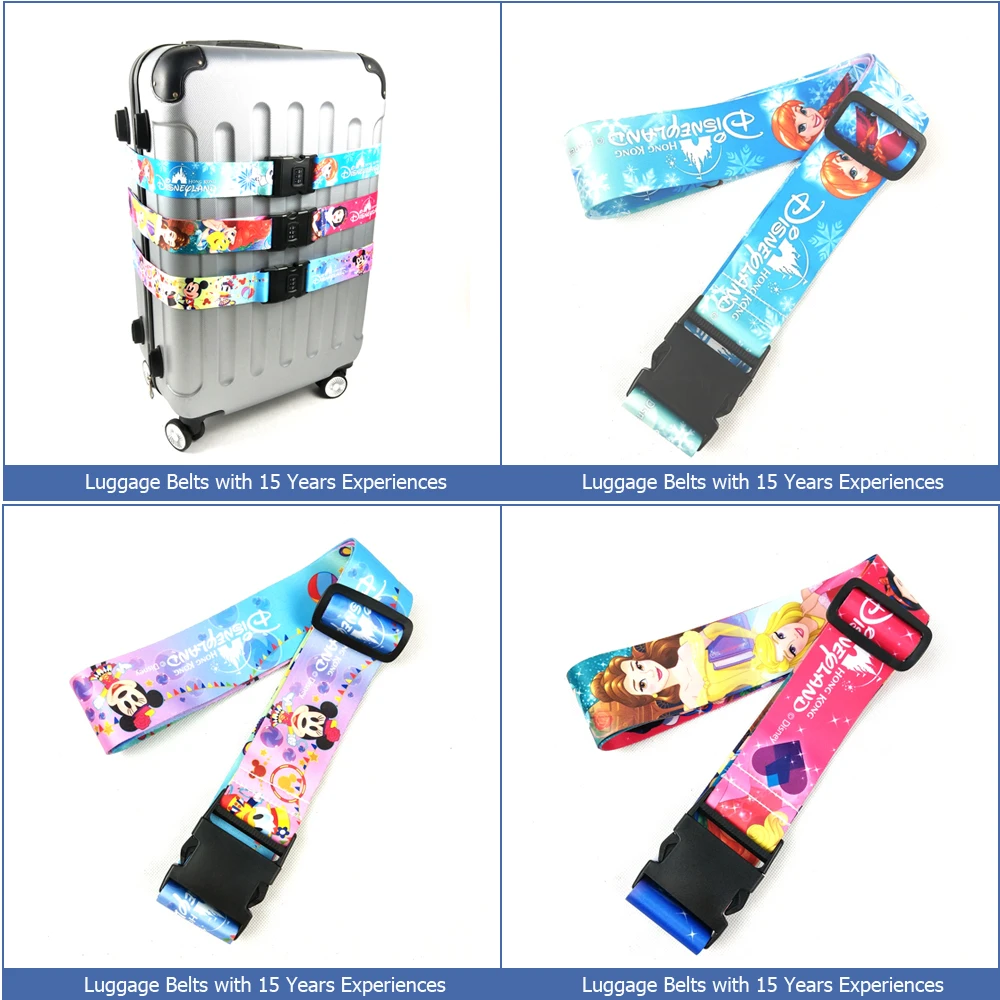Custom Travel Accessories Long Cross Luggage Straps Suitcase Belts With