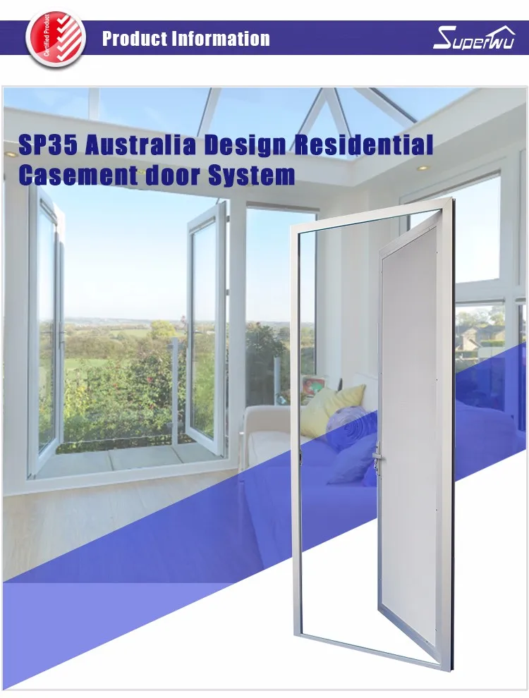 New design factory price patio single panel aluminium casement hinged glass door