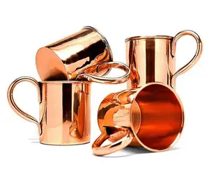 Image of drinking 450ml food grade classic solid copper moscow mule mug, wholesale cheap custom copper moscow mule mug