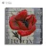 Amazing special iron painting red flowers oil paintings home decorations wall art gifts