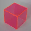 50cm fluorescent pink acrylic display cube box flour pink acrylic box