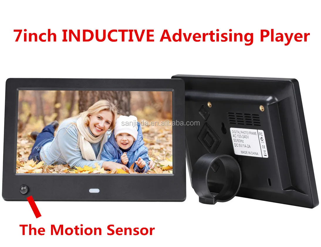 Factory Price Motion Sensor Digital Frame 7 Inch Lcd Screen Mp3 Video