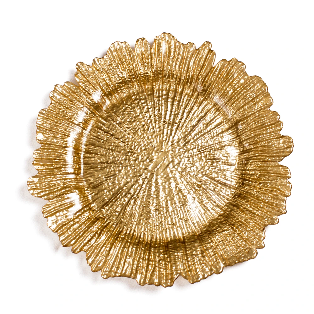 

Fantastic Free sample avaible elegant gold snowflake shape charger plates wholesale