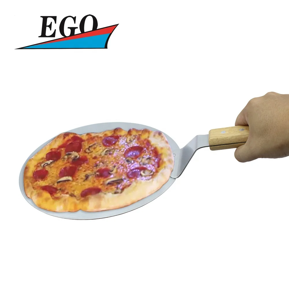 
10 inch wood handle Stainless steel pizza shovel pizza peel pizza turner 