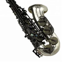 

Professional Tide Music matt black nickel plated alto saxophone with silver plated bell