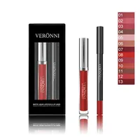 

VERONNI Sexy Brand New Matte Liquid Lipstick with Lip Liner Pencil Velvet Liquid Matte Lipstick Lipkit Cosmetics Set 13 colors