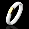 Luxury Jewelry 4mm Rings Women Stainless Steel Inlay Blank Ceramic Ladies Black White Ring Designs 2019