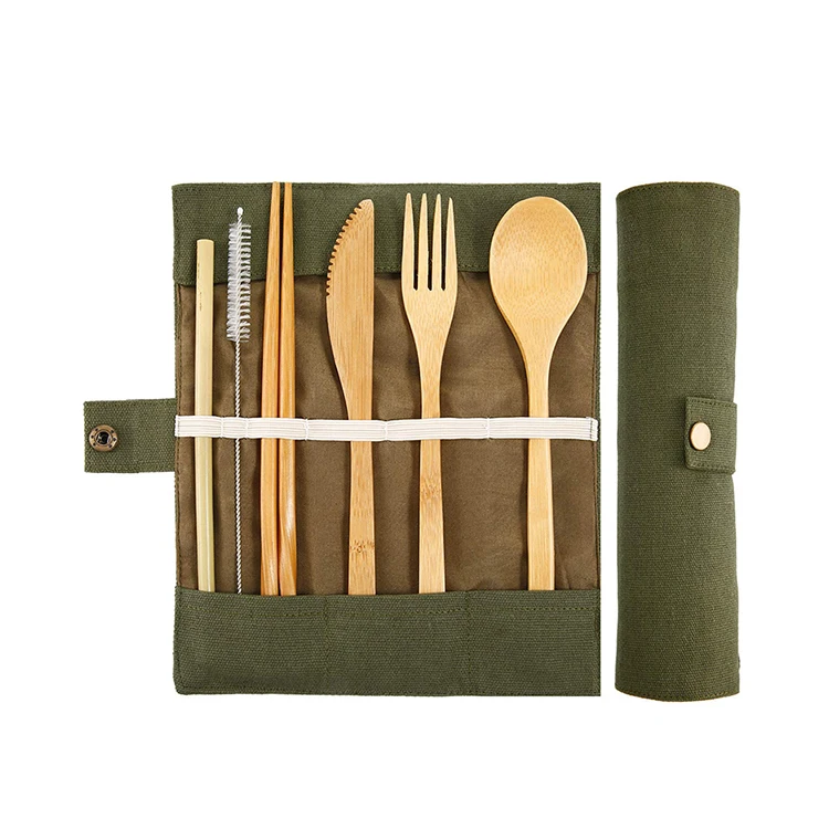 100% Organic 6-Pack Utensil Set Bamboo Cutlery Set